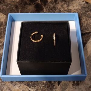 Olaine Cuff Earrings Goldtone With Rhinestones‎ New